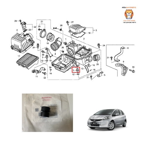 ยางรองหม้อกรองอากาศ Honda Jazz GE 2008-2013 แท้ศูนย์ราคาต่อ 1 ชิ้น