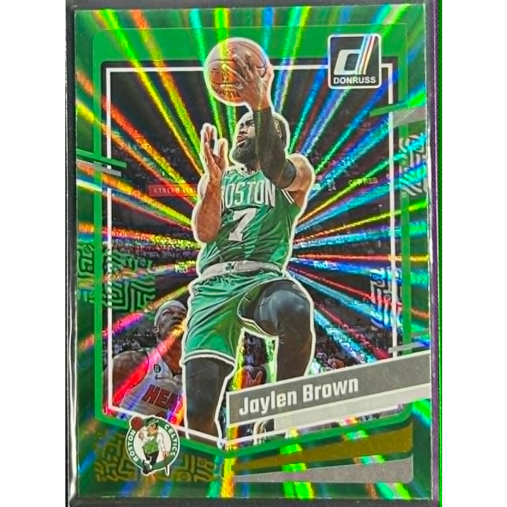 Jaylen Brown 2023-24 Panini Donruss Green Laser Holo #128 Celtics