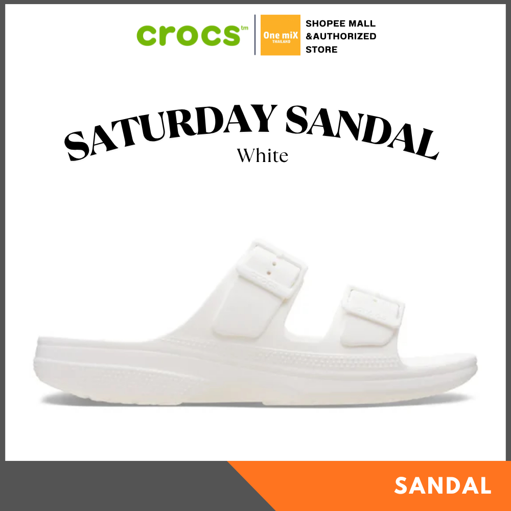 CROCS WOMEN'S SATURDAY SANDAL (White) รองเท้าแตะทรงสวม ผู้หญิง ครอคส์ แท้