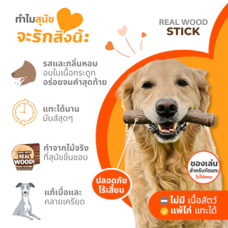 Nylabone Strong Chew Real Wood Stick Dog Toy - Maple Bacon Flavor ของเล่นขัดฟัน ปลอดภัยกว่าไม้จริง