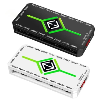 Hills 1 ถึง 9 3 ใน 1 PWM แม่เหล็กดูด ARGB Fan Hub Splitter PWM ฮับดูดแม่เหล็กพร้อมรีโมท SATA Power Supply