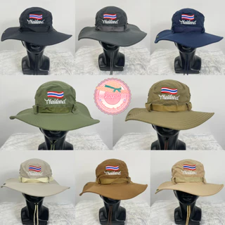 หมวกบักเก็ต เดินป่า สไตล์วินเทจ งานปัก ธงไทยแลนด์ 8สี พร้อมส่ง