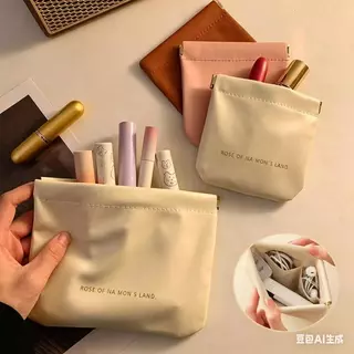 กระเป๋าลิปสติกสําหรับสตรี กระเป๋าใส่เครื่องสำอาง ช่องเก็บของปิดอัตโนมัติ กระเป๋าเงินเหรียญ ฮิตมากตอนนี้