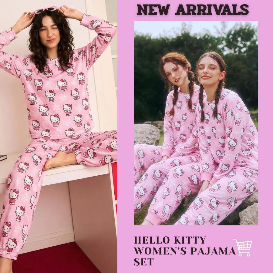 HELLO KITTY ได้ทั้งชุด PJ Set ใส่สบาย ลักษณะเด่นคือเป็นลายพิมพ์กราฟิกรูป Hello Kitty