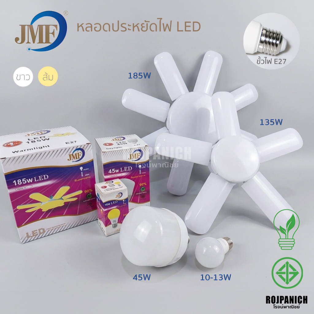หลอดไฟLed หลอดไฟกระบอก พัดลม ใบพัด 13w 45w 95w ยี่ห้อ JMF