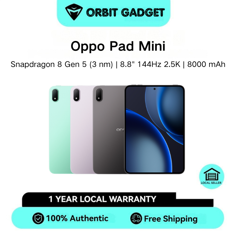 Oppo Pad Mini | Snapdragon 8 Gen 5 (3 nm) | 8.8" 144Hz 2.5K OLED | 8000 mAh 67W wired
