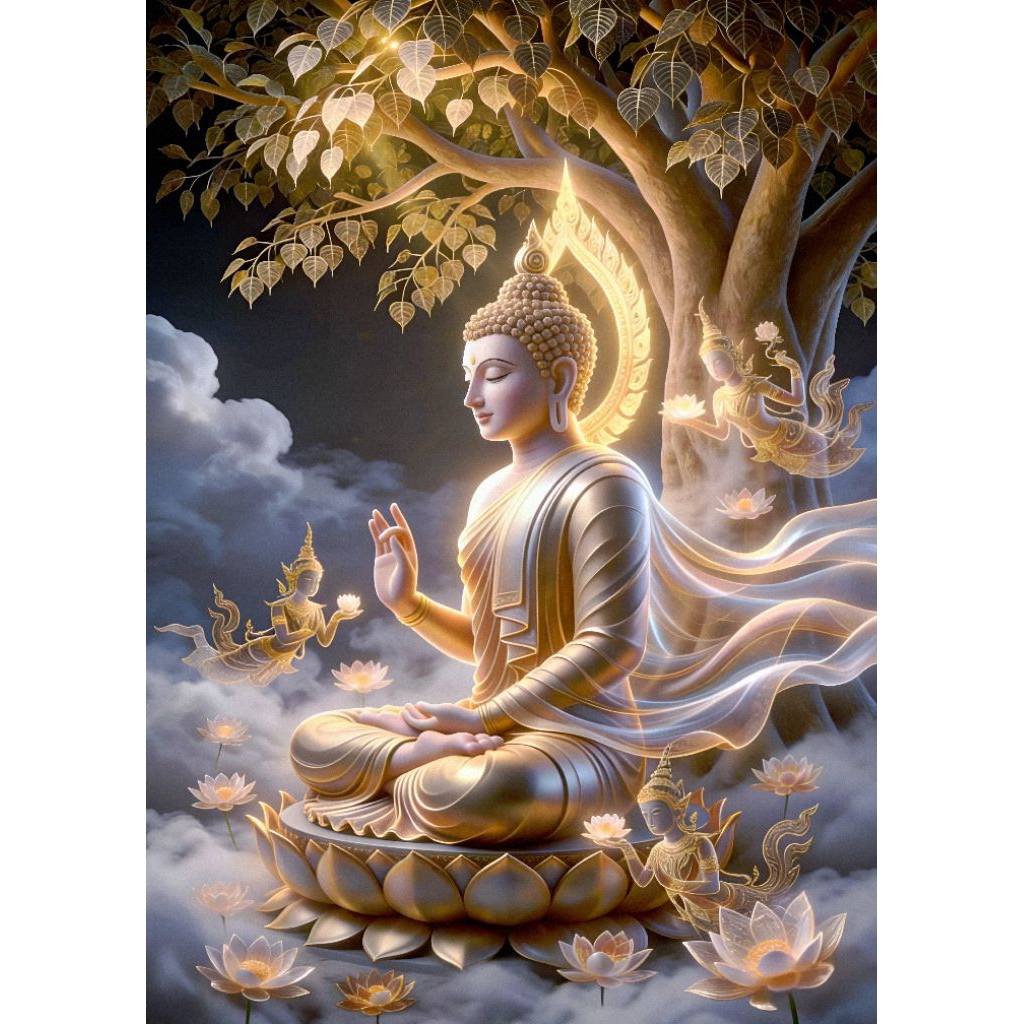 รูปโปสเตอร์  พระพุทธเจ้า  ขนาด A3  ความหนา 200 แกรม  ภาพมงคล เสริมฮวงจุ้ย ตบแต่งบ้าน (29.7*42 cm)