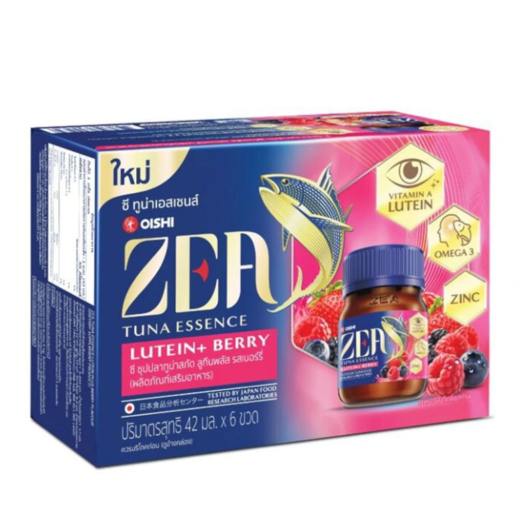 ZEA Tuna Essence ซี ซุปปลาทูน่าสกัด ลูทีนพลัส รสเบอร์รี 42 มล. (1 แพ็ค 6 ขวด)