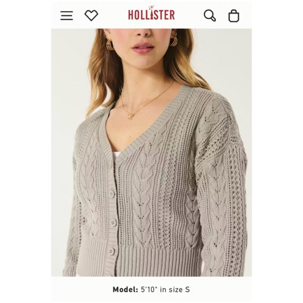เสื้อคาร์ดิแกนฮอลิสเตอร์ Hollister  Easy Stitchy Cardigan