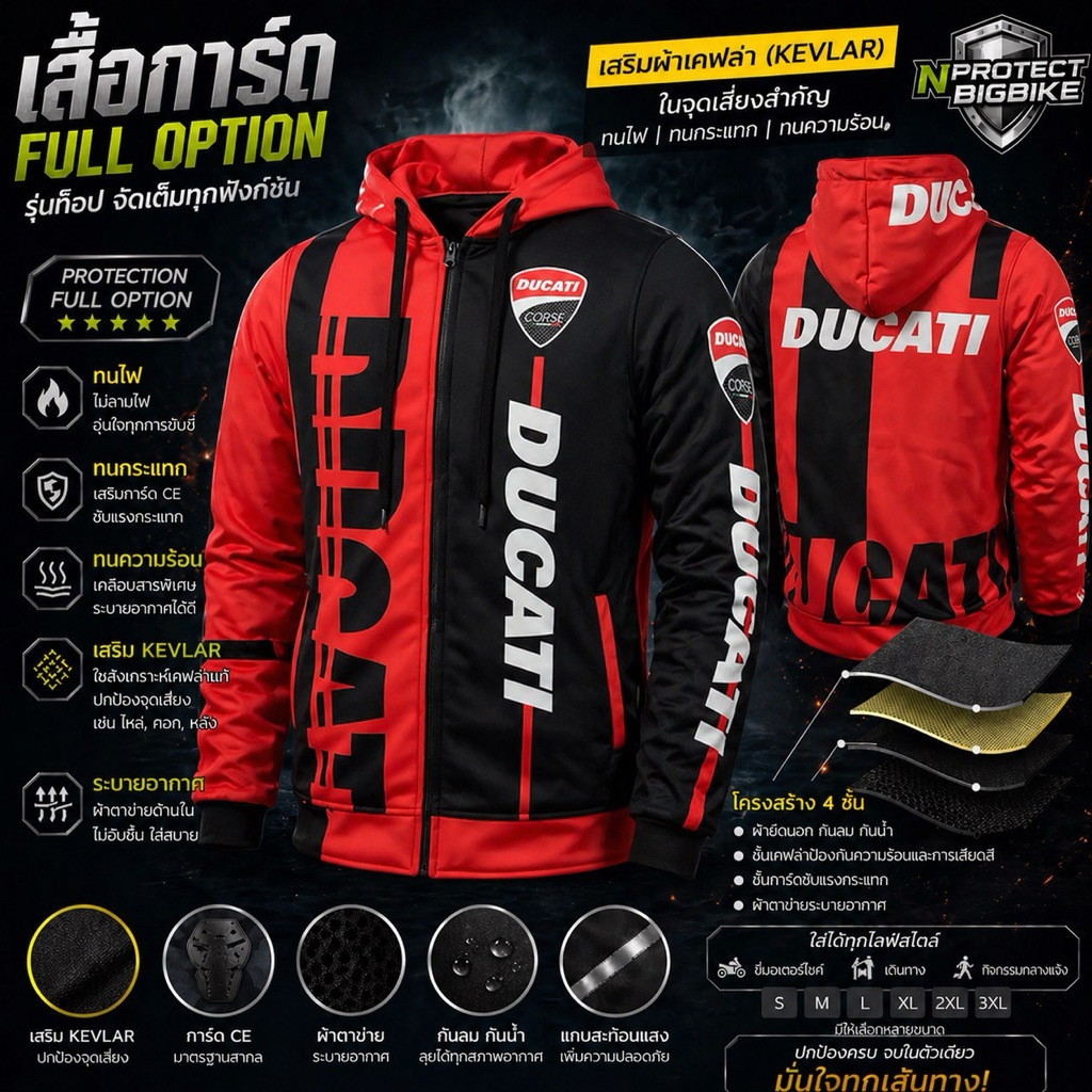 เสื้อการ์ด HONDA X-ADV CAMO รุ่น Full Option (มีของพร้อมส่งทันที)
