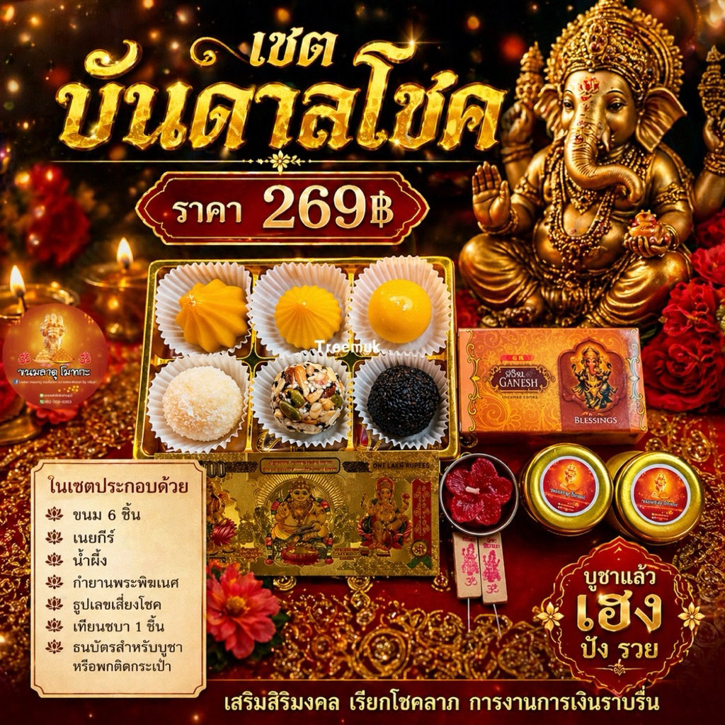 เซตบันดาลโชค ขนมถวายพระพิฆเนศ