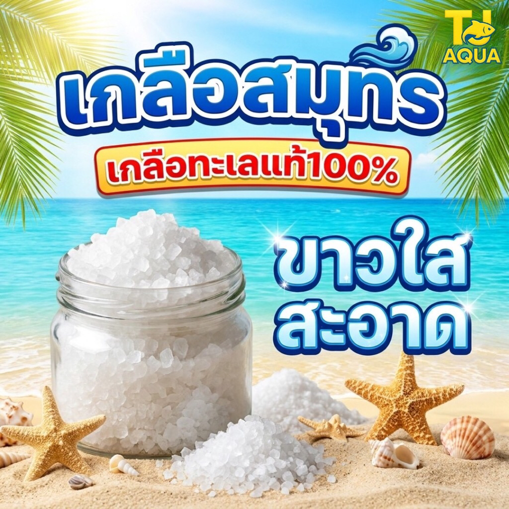 เกลือสมุทร10kg เกลือเลี้ยงปลา เกลือทะเล เกลือเม็ด เกลือขัดผิว เกลือสปา แช่เท้า  ดองผัก