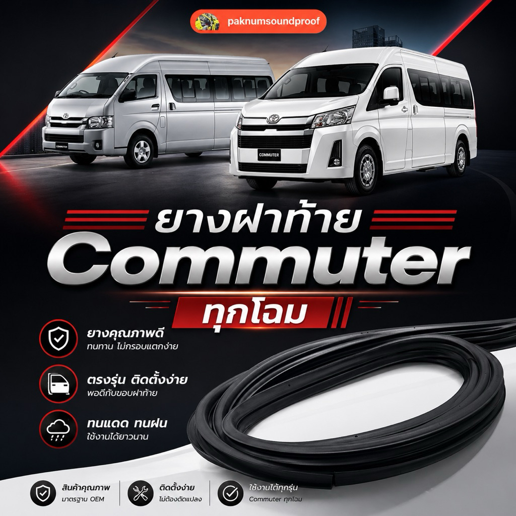 ยางฝาท้าย ยางฝากระโปรงท้าย Toyota Commuter 05-19 และ 20-ปัจจุบัน