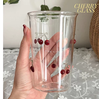 พร้อมส่ง / Pre10วัน Cherry glass แก้วเชอรี่ รุ่นขายดี 🍒 ความจุ 450ml. แก้วมัทฉะ งานใหม่น่ารัก