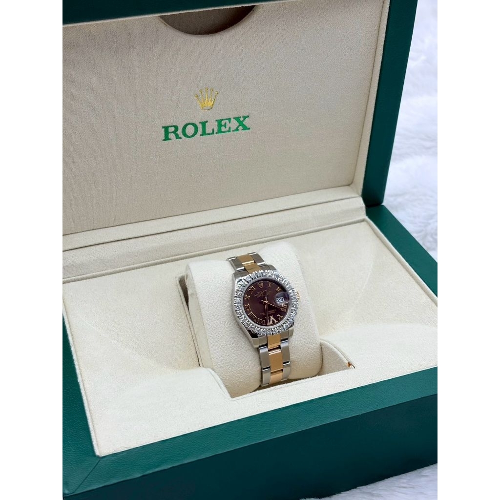 Rolex มือสอง ของแท้🤎Lady  Choc IVนานๆมาทีน๊า🤎🔥319,000🔥เพชร6ตัง😱👑Rolex Datejust ▪️Ladysize26mm.▪️กระจ