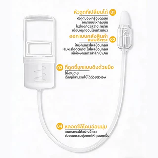 เครื่องดูดน้ํามูกเด็ก เครื่องดูดน้ำมูกด้วยมือ แบบพกพา แรงดันลบ ดูดสิบคัดจมูกทารก แบบมือดึง ปลอดภัย ใช้งานง่าย ลูกหายใจโล