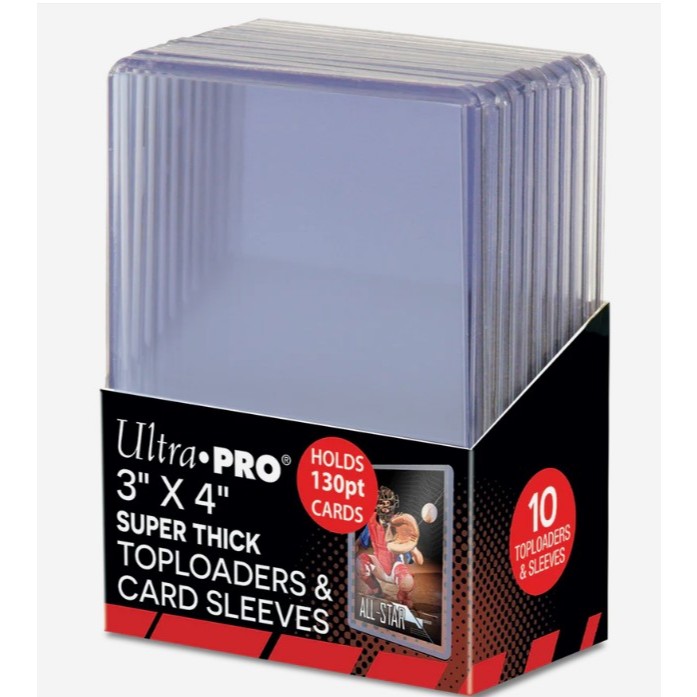 Ultrapro 3" x 4" Super Thick 130pt Toploader & Penny Sleeves Combo (10ct)