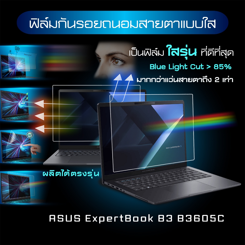 Maximum ฟิล์มกันรอยหน้าจอ คอม โน๊ตบุ๊ค รุ่น ASUS ExpertBook B3 B3605C  ขนาด 16 นิ้ว 34.5x21.5 ซม.