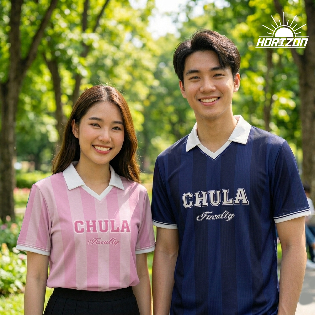 เสื้อจุฬา ใส่ ชื่อ เบอร์ ชื่อคณะ ฟรี! แจ้งในแชท จุฬา Custom Shirt V.2 ผลิตใหม่ แชทเข้ามาเพื่อแจ้งข้อมูล