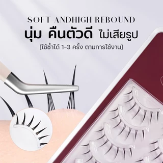 LASHSABAI ขนตาปลอมสไตล์ญี่ปุ่น ขนตาก้านแข็ง กันน้ำ ตาโตธรรมชาติ ช่วยยกชั้นตา เบาสบาย S104