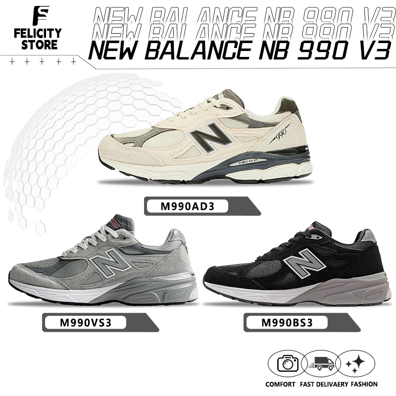 ของแท้ 100%▶ New Balance NB 990 V3 รองเท้ากีฬา M990AD3/M990BS3/M990VS3 🍫