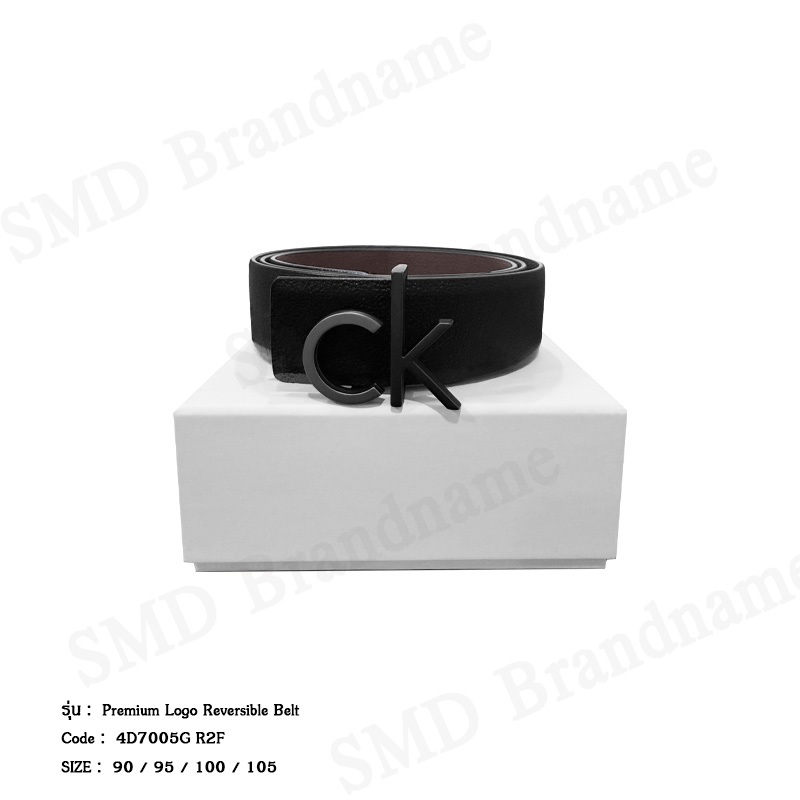 Calvin Klein เข็มขัด รุ่น Premium Logo Reversible Belt Code: 4D7005G R2F