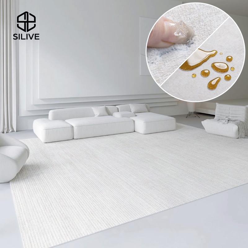 Silive Shop พรมปูพื้น กันน้ำ NEWพรมแคชเมียร์เลียนแบบ นุ่ม พรมปูห้องนอน สไตล์มินิมอล #GA-DHL