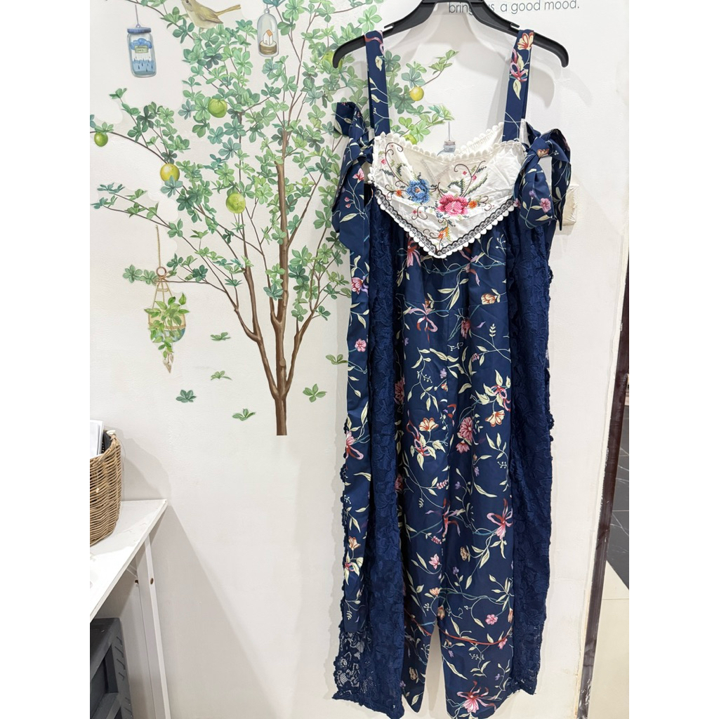 จั้มยาววินเทจปักครอสติส size L wideria@real