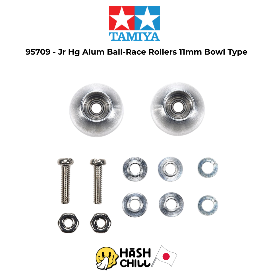 TAMIYA 95709 - Jr Hg Alum Ball-Race Rollers 11mm Bowl Type