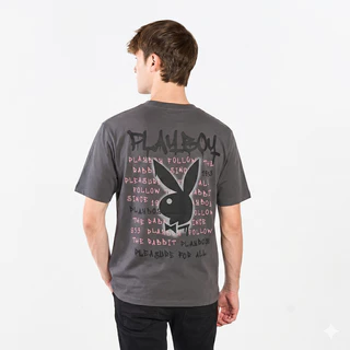 PLAYBOY 05PB เสื้อยืด เสื้อผ้าผู้ชาย/เสื้อ/เสื้อยืดสีเทา รุ่น P1MT265TB042GY