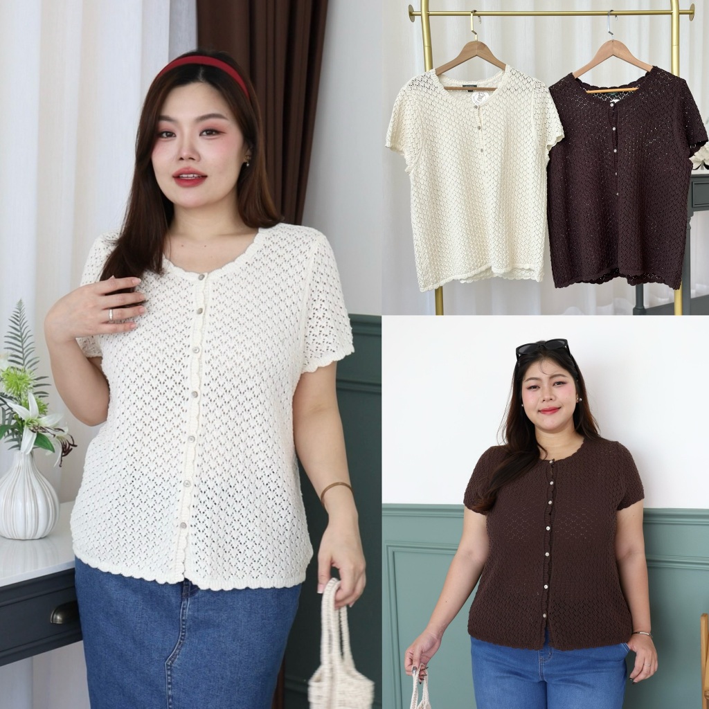 เสื้อไหมพรมแขนสั้น สาวอวบ ผ้าไหมพรมเนื้อดี ยืดเยอะ ทรงสวย ใส่สบาย เสื้อไหมพรมพลัสไซส์ เสื้อไหมพรมไซส์ใหญ่ S490-0097