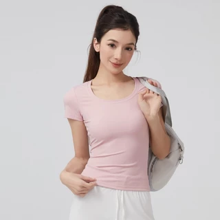 GymHub เสื้อโยค่า U-neck รัดรูป เรียวสวย ยืดหยุ่นสูง สำหรับออกกำลังกาย วิ่ง ใส่ในเป็นชั้นใน