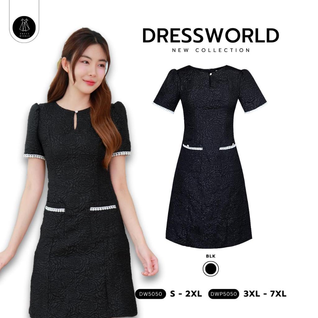 Fairyangelstore - เดรสลายดอกทรงผ้าแจ็คกาดทรงเข้ารูป (DW5050)