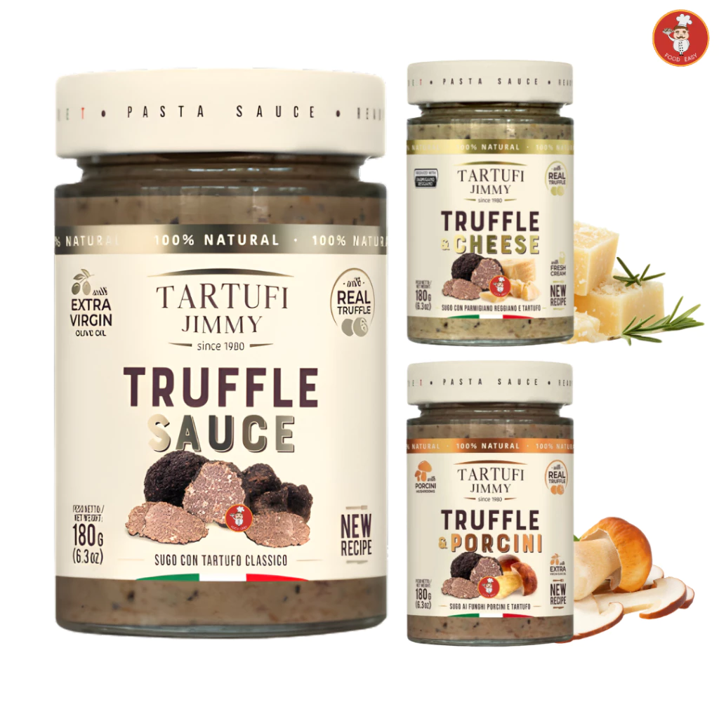 ซอสพาสต้า ทรัฟเฟิล Jimmy Tartufi 3รสชาติ ซอสเห็ด ซอสชีส ซอสทรัฟเฟิลล้วน 180g