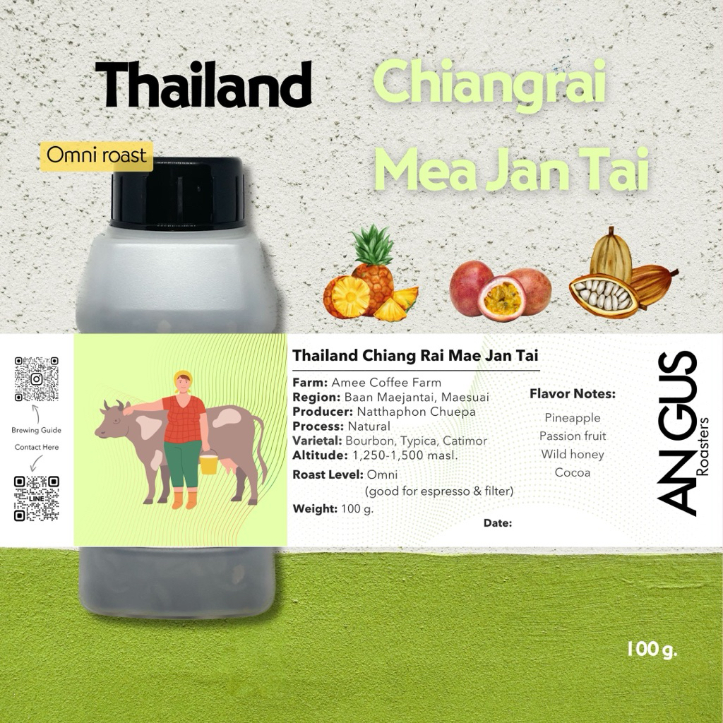 Angus Coffee Roasters เมล็ดกาแฟคั่ว Omni - Mae Jan Tai Natural Amee
