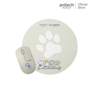 Anitech ชุดคอมโบเซ็ตเม้าส์ไร้สาย+แผ่นรองเม้าส์เม้าส์ไร้สาย รุ่น WMP01 DPI: 1200 เชื่อมแบบ USB