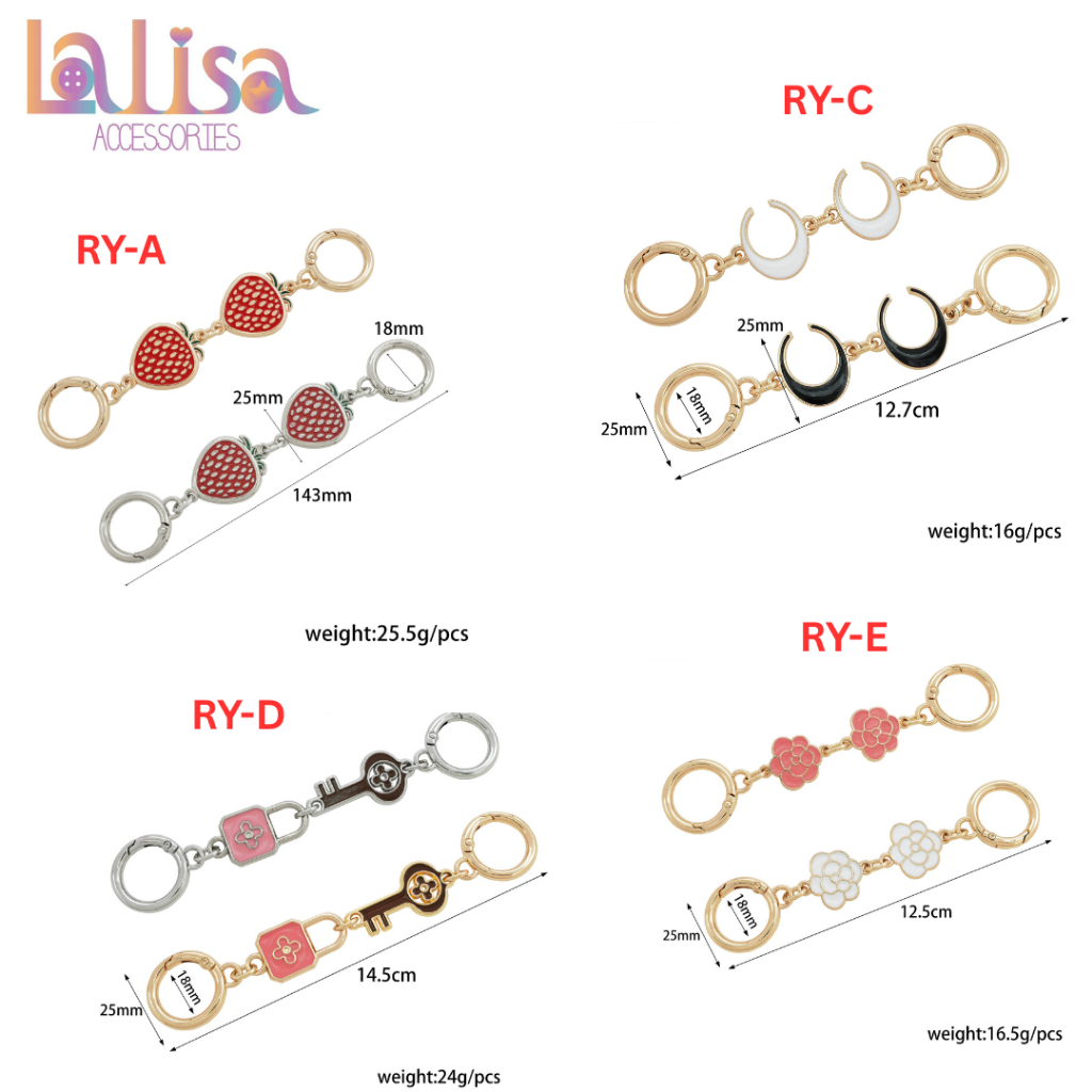พวงกุญแจโซ่แฟชั่น ดีไซน์น่ารัก แข็งแรง ใช้งานได้จริง alloy bag chain (RY-A / RY-C / RY-D / RY-E)