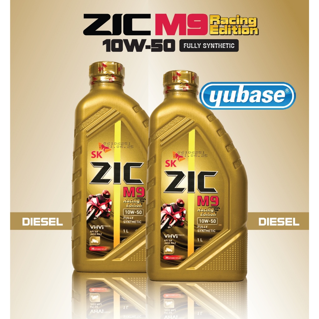ZIC M9 RE 10W-50 น้ำมันเครื่องสังเคราะห์แท้ ของแถม (คลีนเซอร์ / น้ำมันเบรก / ผ้าไมโครไฟเบอร์)