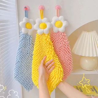 ผ้าเช็ดมือแบบแขวนซับน้ำได้ดี สำหรับทำความสะอาดในครัว ห้องน้ำ 3 สีให้เลือก