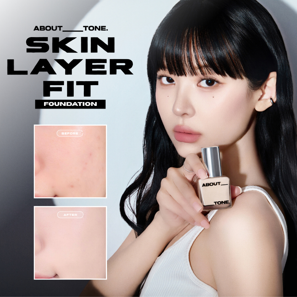 [About Tone] SKIN LAYER FIT FOUNDATION 30 ml. 8 Shades Set (SPF30, PA++)