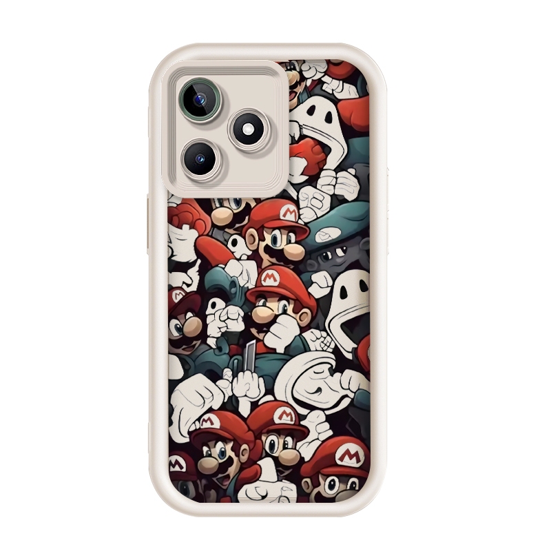 เข้ากันได้ Realme C53/Realme C51/Realme C51s-4G,Mario Bros. เย็นกรณีโทรศัพท์การ์ตูนอะนิเมะเต็มแพ็คกร