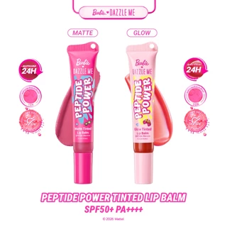Barbie x DAZZLE ME Peptide Power Glow & Matte Tinted Lip Balm SPF50+ PA++++ บาร์บี้ ลิปบาล์ม ฉ่ำโกลว์ บางเบา ไม่เหนียว