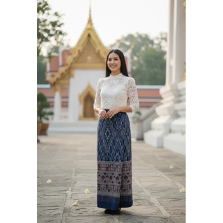 ผ้าถุงสำเร็จ เอวสม็อกหลังยางยืด ไม่ต้องตัดเย็บเพิ่ม