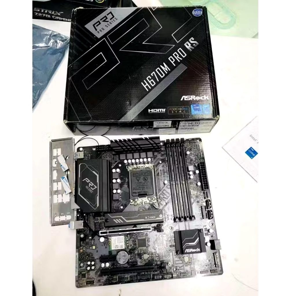 เมนบอร์ด ASROCK H670M PRO RS DDR4 + WIFI สภาพดี ใช้งานปกติ