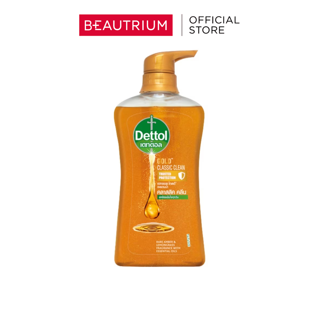 DETTOL Gold Shower Gel Classic Clean ผลิตภัณฑ์ทำความสะอาดผิวกาย 480g