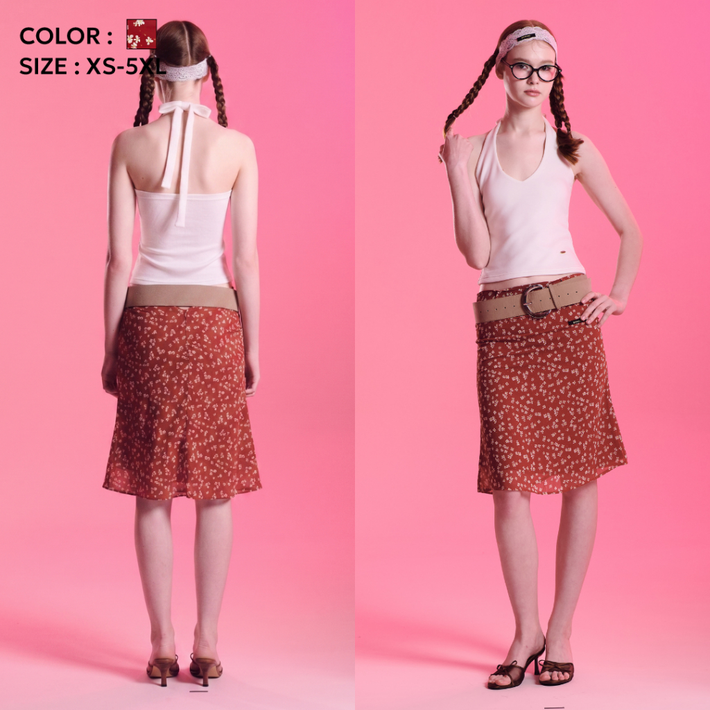 Bemingskirt086(XS-5XL)-Pleated Flare Skirt – กระโปรงทรงmidi จับจีบที่หยิบใส่ได้บ่อย