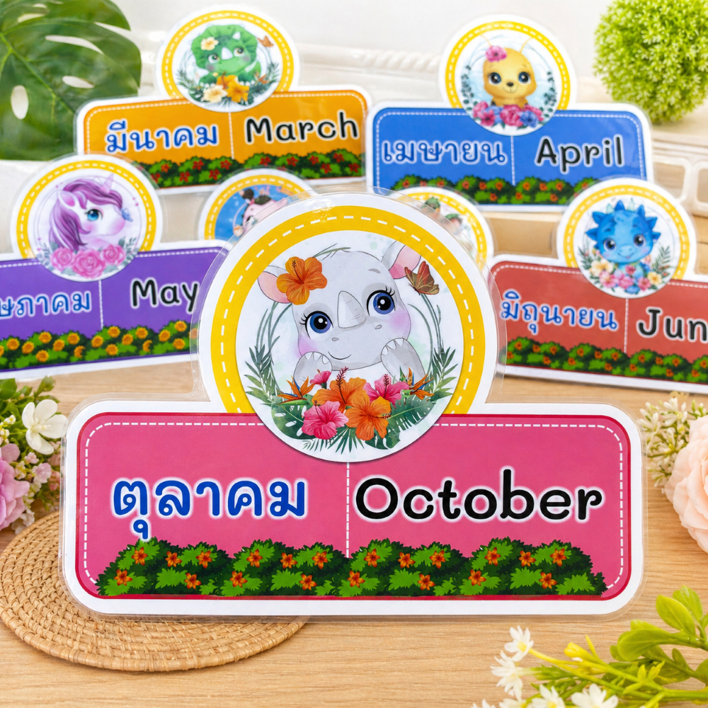 สื่อการสอน บัตร 1 ปี 12 เดือน แบบสำเร็จรูป