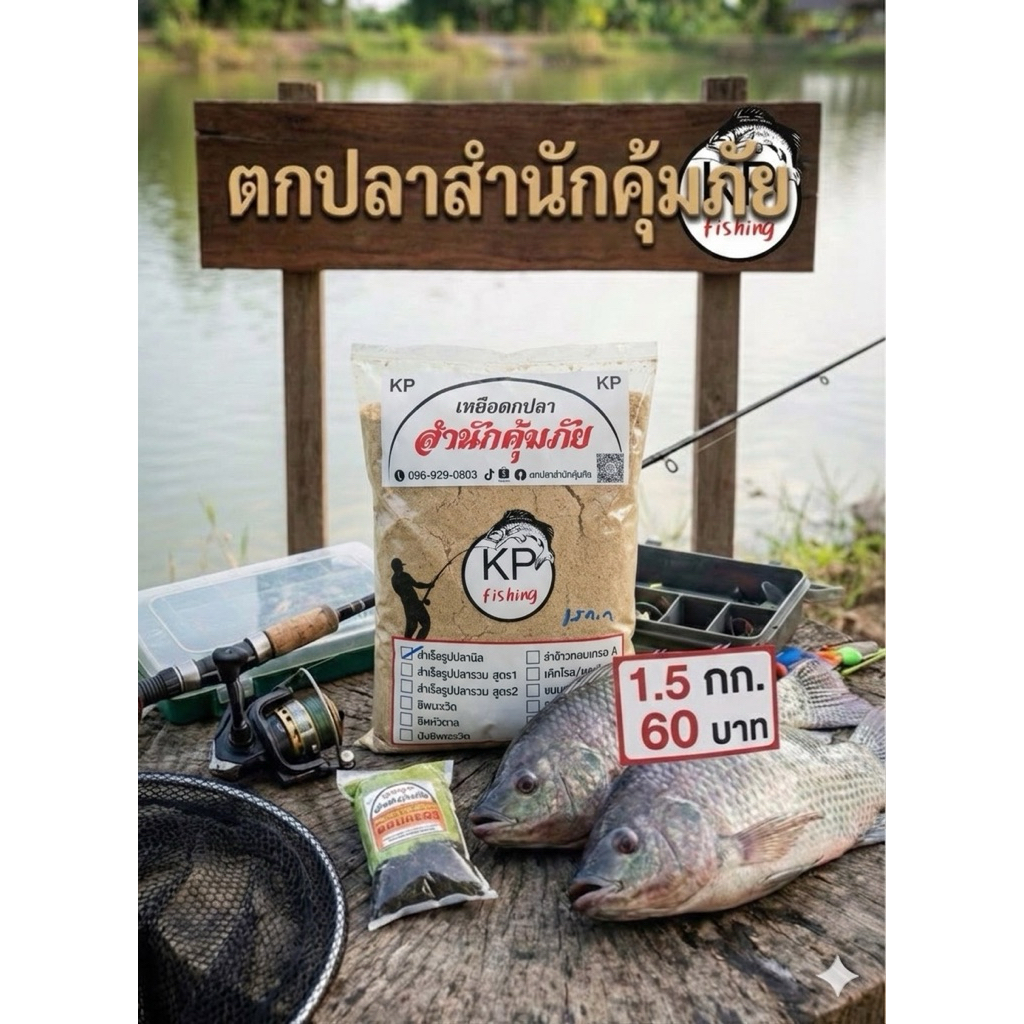 เหยื่อตกปลาสำนักคุ้มภัยสูตรสำเร็จรูปปลานิล(2ถุง)