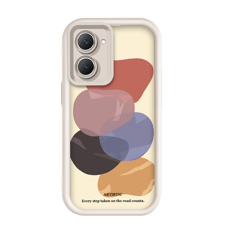 เข้ากันได้ iQOO Z9 Lite/iQOO Z9 Lite 5G,กรณีโทรศัพท์ป้องกันกราฟฟิก Macaron Abstract Art ที่อ่อนโยน