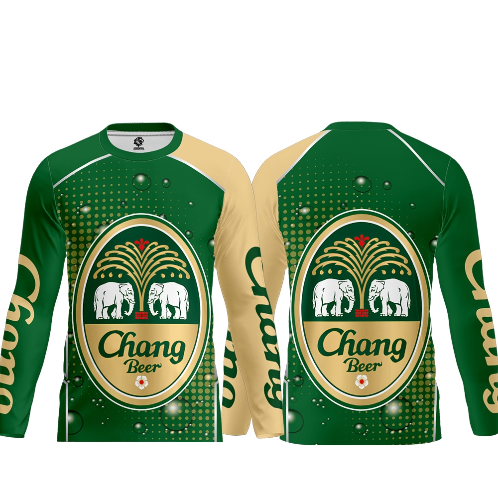 เสื้อกีฬาพิมพ์ลาย Chang สีสด แขนสั้น&แขนยาว เนื้อผ้าไมโครเนื้อนิ่มลื่น,ระบายอากาศดีไม่ร้อน